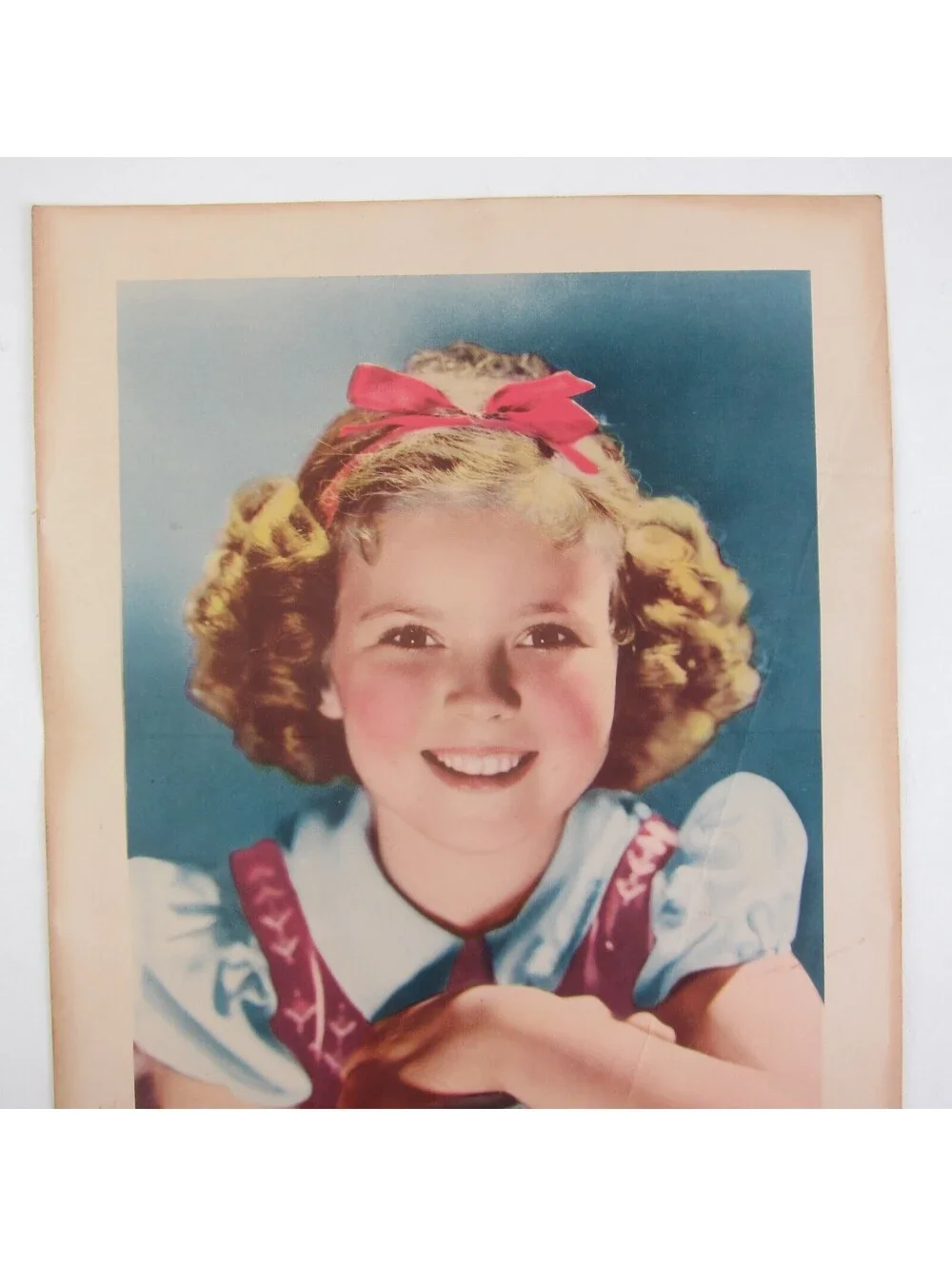 Shirley Temple 8x10 Litho Print Red Ribbon Twentieth Century Fox Vintage 1938